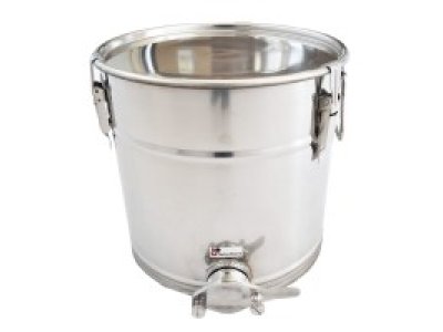 Stáčecí nád. 25 kg nerez (e) - kovová výpust, těsnící víko