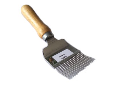 Odvíčkovací vidlička 19 jehel, lomená - dřevo