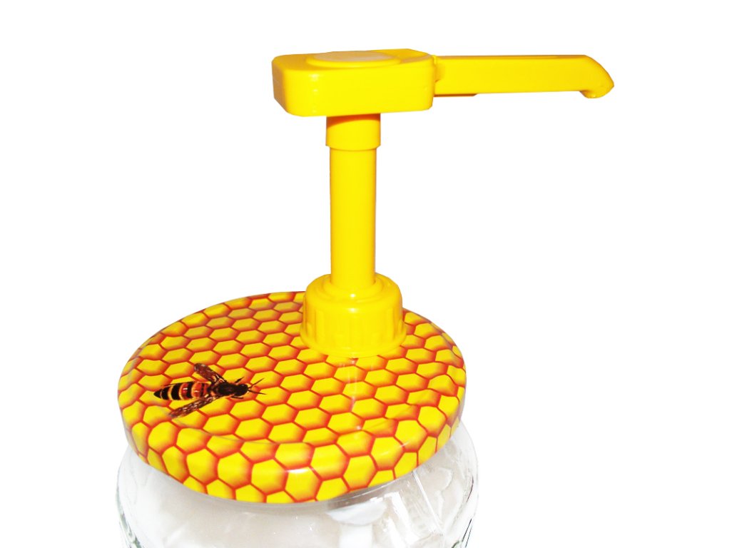 Pumpička na med - dávkovač (dva druhy víček)