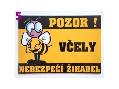 Cedule včelařská - typ 5 žlutočerná