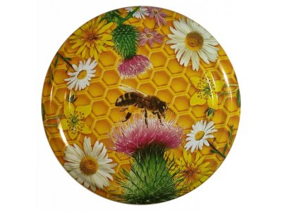Víčko na sklenice TO82 - Včela na bodláku
