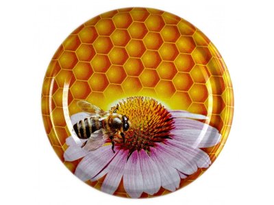 Víčko na sklenice TO82 - Včela na kopretině