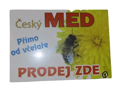 Cedule včelařská - typ 1 včelka s květem