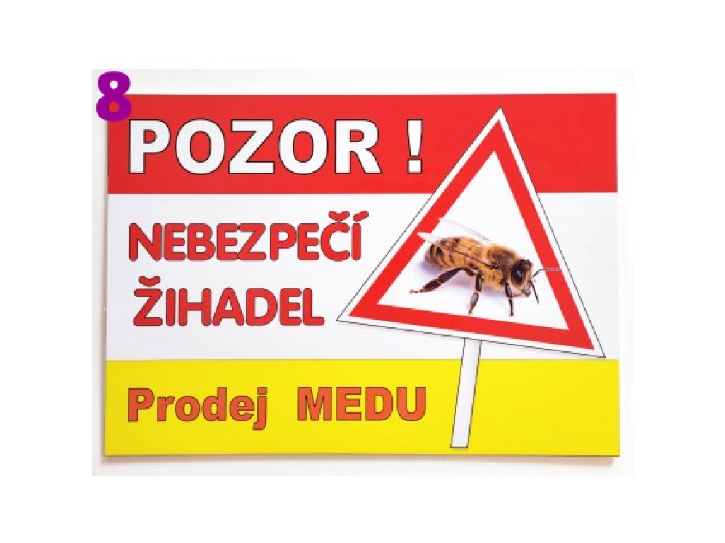 Cedule včelařská - typ 8 červenožlutá