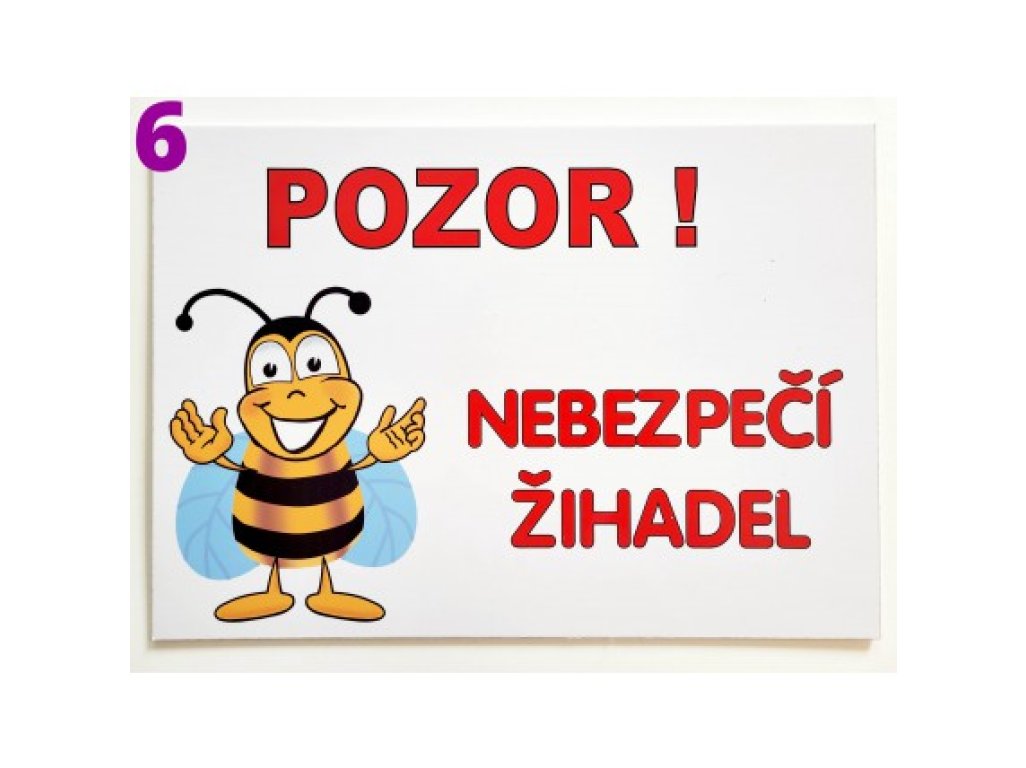 Cedule včelařská - typ 6 červenobíá