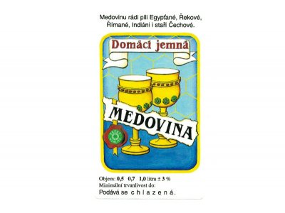 Etiketa na medovinu - kreslená