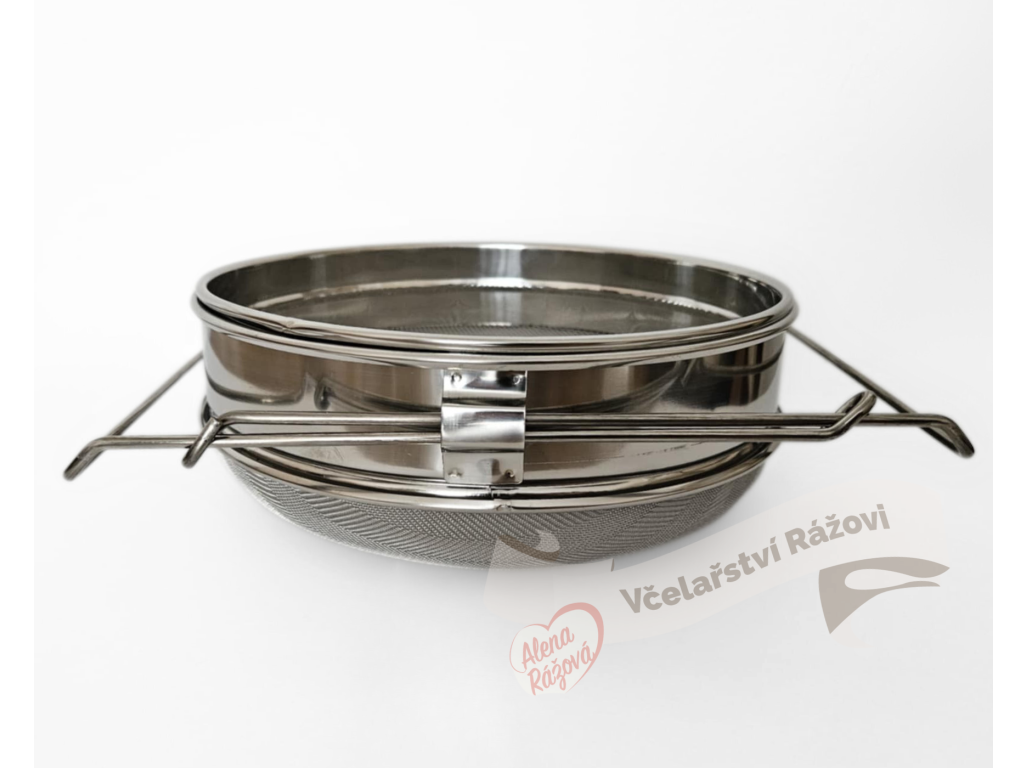 Cedník výsuvný dvojitý nerez vypouklý, 24 cm - extra jemný