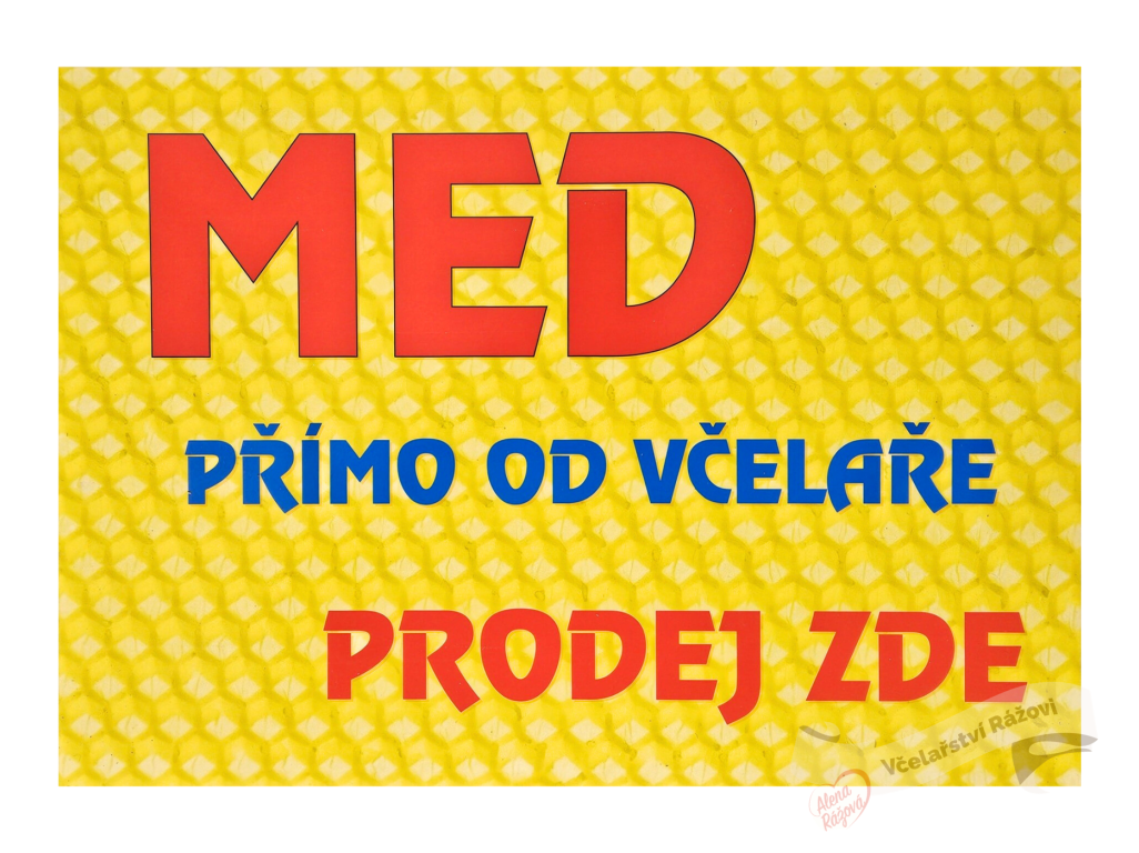 Cedule včelařská - žlutočervená