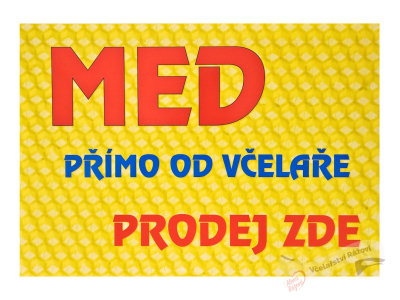 Cedule včelařská - žlutočervená