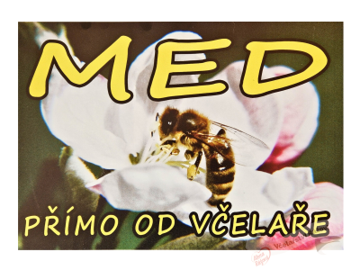 Cedule včelařská - typ 3J bílý květ